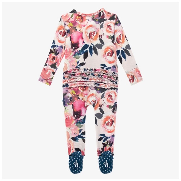 🎀 Brand New Posh Peanut Footie Sleeper Onesie Pyjama Ruffle Bum 🎀 - Picture 3 of 3